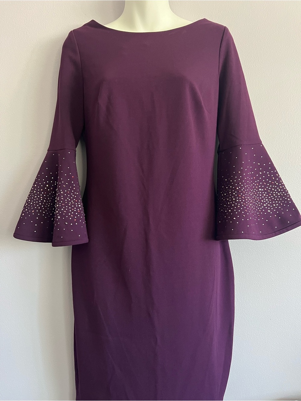 Calvin Klein | Purple Bell-Sleeve Dress